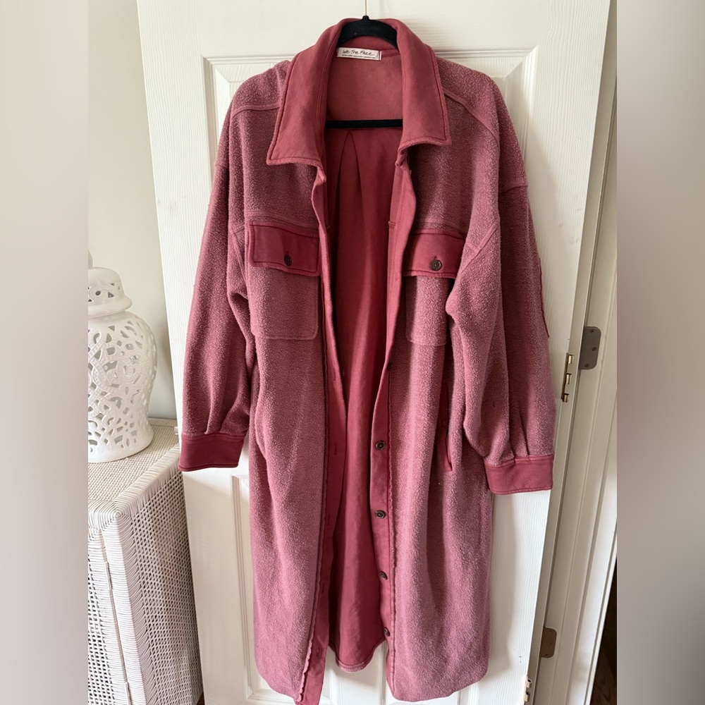 Free People Dusty Rose Teddy Jacket